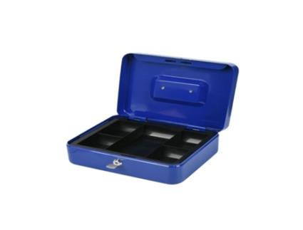 Tradineur Cofre Portátil De Metal Com Porta Moedas Interior, Fechadura Com Chave, 25 X 20 X 9 Cm Acan (cor Sortida)