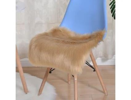 Tapete S de Pele Sintética Tapete para Quarto Sala de Estar Cor Cáqui-80Cm LUUCOZK