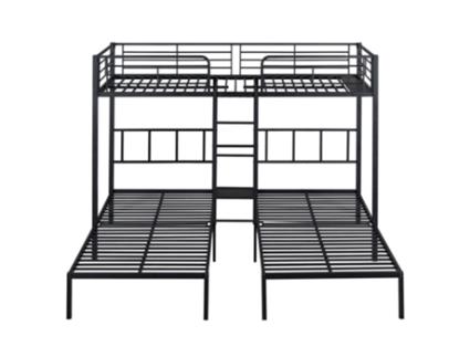 Beliche Triplo Escada Tabuleiro Uytie Metal Preto (90x200x170)