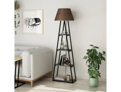 Luminária De Pé Pal 50x22x165 Cm Antracite E Marrom Design Boho Industrial Leve Me Contigo