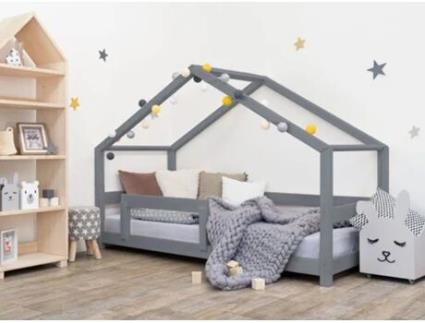 Cabine Infantil Lucky Madeira Maciça Cinza 90 X 200 Cm BENLEMI
