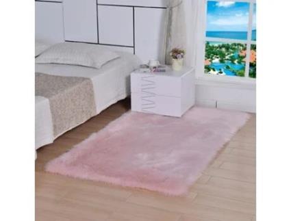 Tapete S de Pele Sintética para Áreas Desgrenhadas para Quarto e Sala de Estar-Rosa-180*220Cm LUUCOZK