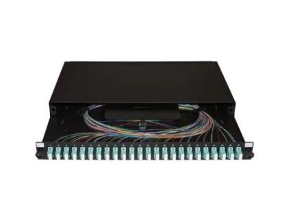 Painel de Fibra Óptica Link LK24LC3P 24 Adaptadores LC Duplex Om3 Preto Cor 1U Rack