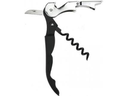 Sacacorchos 2 golpes 12 cm negro blister