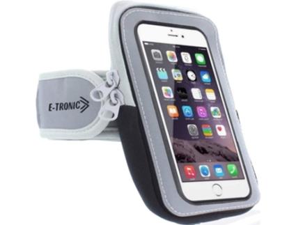 Faixa De Braço Esportiva E Tronic Edge Suporte Para Celular Com Bolso Com Zíper Cinza E Tronic Edge