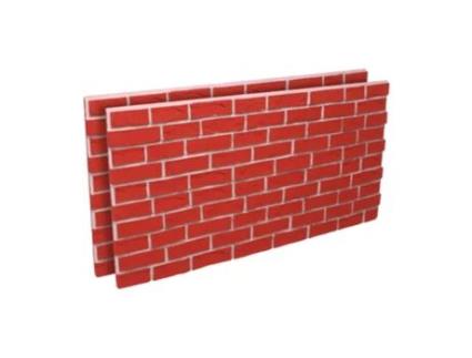 Bricklane Conjunto De 2 Painéis De Parede Decorativos 3d 120x60x2 Cm Pu Efeito Tijolo Vermelho Frankystar
