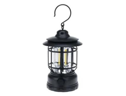 Well Home Camping Light Com 3 Lâmpadas E Recarregável Usb Cor Preto Wellhome
