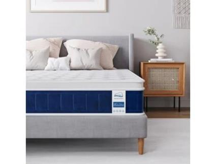 Colchão De Molas Ensacadas De Espuma E Viscoelástico Espessura Apoio Bordos Wowttrelax Azul (140x200)
