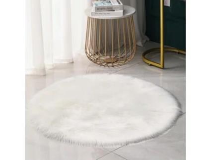 Tapete S de Pele Sintética para Áreas Desgrenhadas para Quarto e Sala de Estar Branco-300Cm LUUCOZK