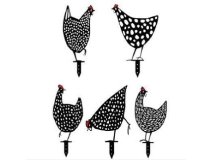 Galinha realista, decoração de jardim, arte de quintal de frango, estacas de jardim, decoração de quintal, galinha acrílica, silhueta requintada d