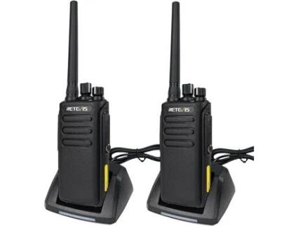 Rt81v Talkie Walkie De Longa Distância, Ip67, Recarregável 2200mah, Rádio Bidirecional Digital, Canteiro De Obras Retevis (2 Unid.)