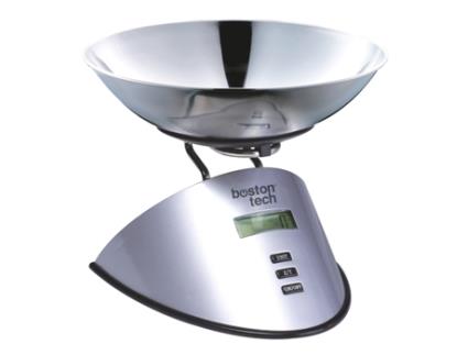 Escala de Cozinha Digital Aço Inoxidável com Bol Fácil de Limpar Capacidade de Até 5 kg Hk107 BOSTON TECH