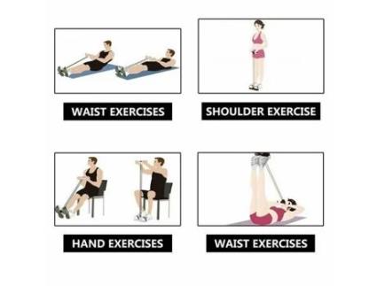 Fitness Gum 4 Tubos Faixas de Resistência Látex Pedal Exercitador Sit Up Puxar Corda Expansor Faixas Elásticas Yoga Equipamento Verde Lovebay