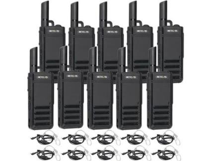 Rb639 Talkie Walkie Recarregável Pmr Usb C, Clonagem Profissional Sem Fio, Alarme De Emergência, Para Escola, Logística Retevis (10 Unidades)