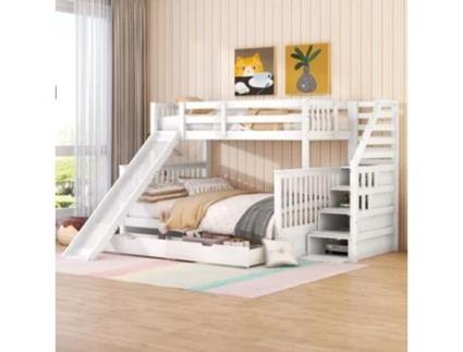 Beliche Multifuncional Escorregador Armazenamento Pangshiyaun Madeira De Pinho Mdf Branco (150x255x237.5cm)
