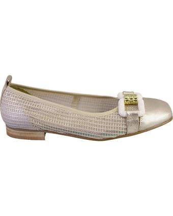 Sabrinas de Mulher SALONISSIMOS CITRUS-25 ZAPATOS DE MUJER PIEL PLATINO