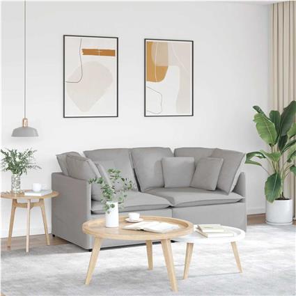 vidaXL Sofá modular com almofadas tecido cinzento nublado