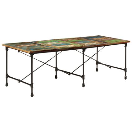 vidaXL Mesa de jantar 220x90x77 cm madeira recuperada maciça