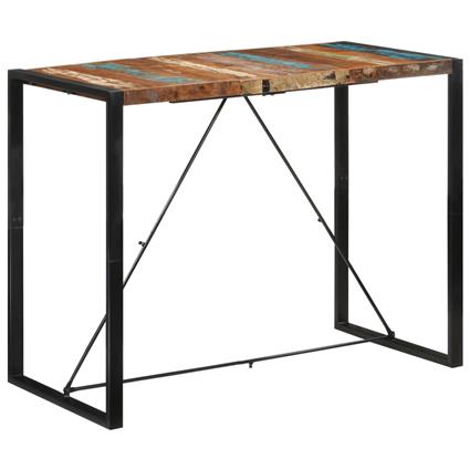 vidaXL Mesa de bar 140x70x110 cm madeira recuperada maciça