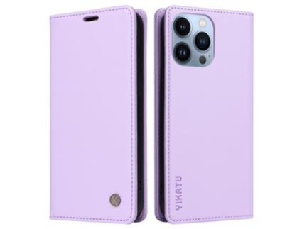 Capa Inch Para Iphone 13 Pro Max Yikatu Pele Sintética Anti-choque Magnética Roxo