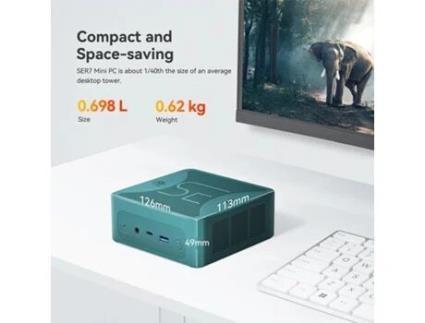 Beelink Ser7 65w Mini Pc Para Jogos De Alto Desempenho Amd Ryzen 7 7840hs Computador Para Jogos Hdmi2.1dp1.4dual Type C Usb4 4k Quatro Monitores 32