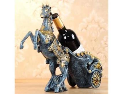 2019 Carro Europeu Sala De Estar Cavalo Puxado Carrinho Artesanato Vinho Rack Decoração Presentes Criativos. Azul Xkk Brinquedo Zastone
