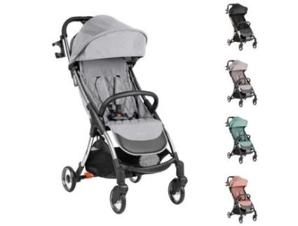 Carrinho Kikkaboo Cloe com estrutura de alumínio dobrável porta-bebidas até 22 kg cinza