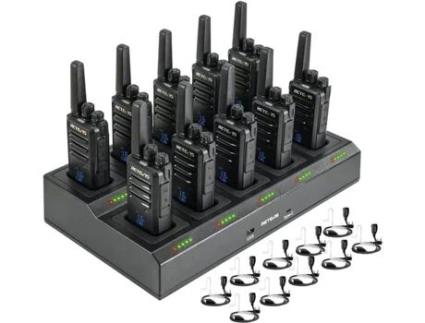 Rt668h Talkie Walkie Recarregável Com Tela Oculta, Legibilidade, Carregador 10 Em 1 Com Fones De Ouvido, Para Hotel, Segurança Retevis (10 Unidades)
