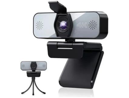Webcam, 4k Com Microfone Hd Usb Webcam Com Tripé E Privacy Shield Streaming Network Com Videochamada, Preto Yizhood