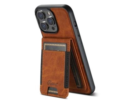 Suporte Casa Cáqui Para Iphone 13 Pro Max Suteni Pele Sintética Com Porta-cartões Laranja