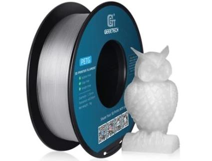 Filamento Geeetech Petg 1,75 mm transparente de alta precisão ±0,03 mm compatível com Ender 3, Kobra, Bambu Lab e muito mais!