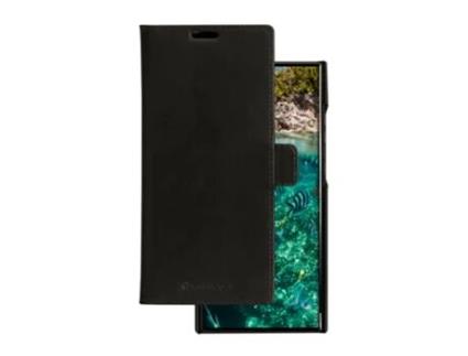 Capa Fólio para Samsung Galaxy S23 Ultra DBRAMANTE1928 Pele Preto