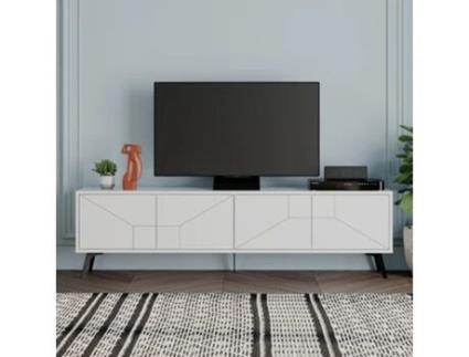 Rack De Tv Dune Em Branco Design Moderno E Elegante 180x50x29,6 Cm Me Leve Com Você