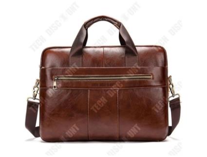 Bolsa masculina de couro Td®, bolsa para laptop, grande capacidade, retrô, bolsa mensageiro Zentavo Business