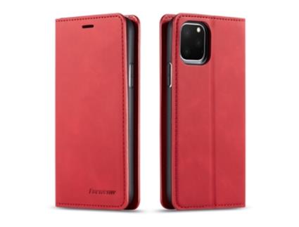 Capa Para Iphone 11 Pro Max Forwenw Pele Sintética Vermelho