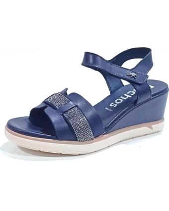 Sandálias de Mulher FLUCHOS SANDALIA CASUAL DE PIEL CON CUNA NEGRO