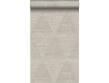 Papel De Parede Triângulos Metálicos Desgastados Pelo Tempo Prata Quente 53 Cm X 10,05 M Origin Wallcoverings