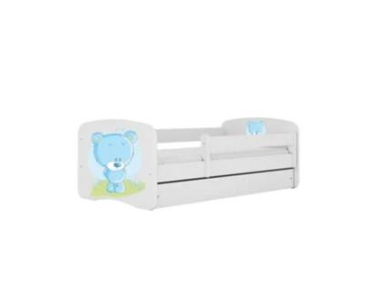 Cama 180 X 80 Cm Kocot Kids Com Gaveta E Colchão Babydreams Blue Teddybear White