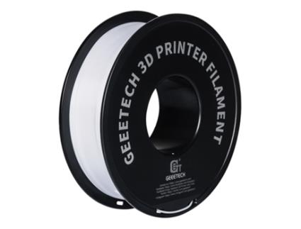 Filamento Geeetech Petg 1,75 mm branco de alta resistência e precisão, perfeito para projetos 3D profissionais!