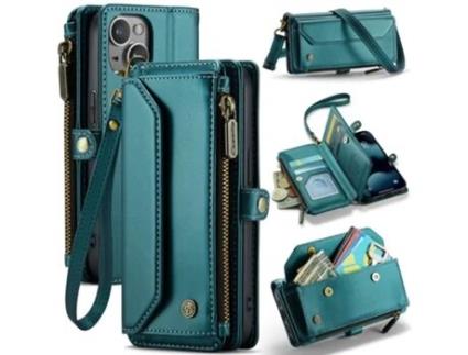 Capa Para Iphone 13 Mini Caseme Pele Sintética Verde