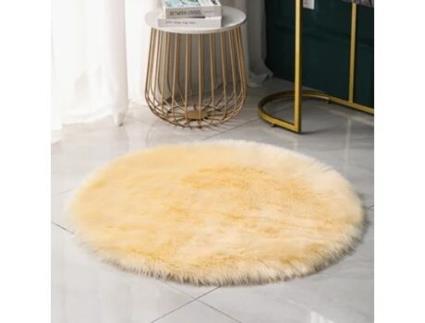 Tapete S de Pele Sintética para Áreas Desgrenhadas para Quarto e Sala de Estar Bege-300Cm LUUCOZK