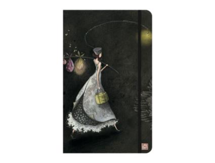 Caderno A5 pautado capa dura 96fl aguarela com elástico Elle Quitte 21705