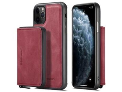 Capa Para Iphone 11 Pro Max Jeehood Pele Sintética Magnética Vermelho