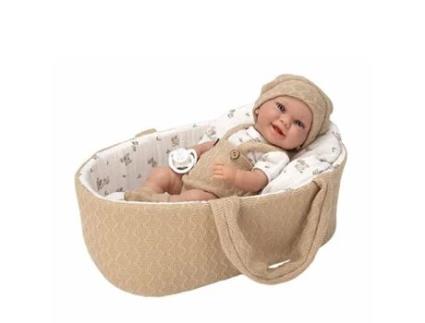 Boneca Elegance 33 cm Babyto Brown Carrycot Bag Arias Dolls (Corpo de vinil, Gênero Menino)