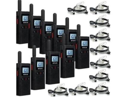 Rb628 Talkie Walkie Mini, Pmr446 Sem Licença, 1500mah, Tela Lcd Vox, Profissional Com Fone De Ouvido Para Escola, Hotel Retevis (10pcs)