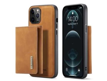 Capa Inch Para Iphone 13 Pro Dg.ming Pele Sintética Castanho