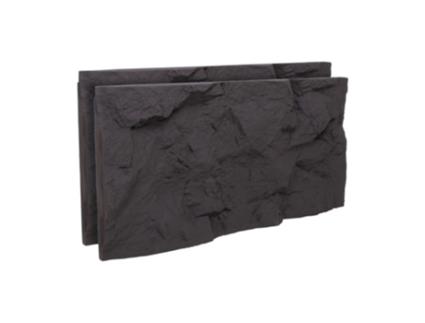 Rushmore Conjunto De 2 Painéis De Parede 3d Decorativos 120x60x9 Cm Efeito Pedra Em Pu Cinzento Antracite Frankystar