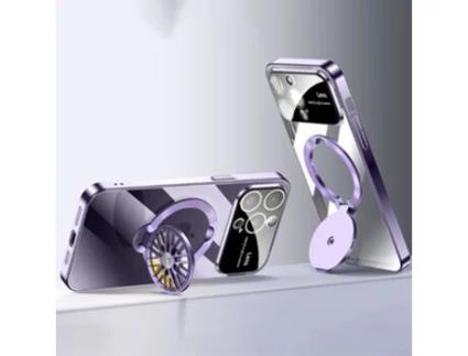 Suporte Casa Galvanizado Para Iphone 12 Pro Max Voero Pele Sintética Roxo