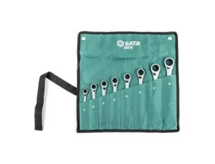 Conjunto de 8 chaves de boca Sata Double Ratchet Open End