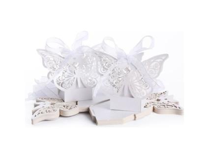 Caixa De Drageias Não Especificado 50pcs Branco Papel E Fita 4,5x4,5cm Qifull